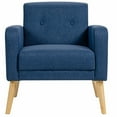thumbnail image 6 of Gymax Set of 2 Accent Chair Upholstered Single Sofa Armchair w/ Wooden Legs Navy, 6 of 8