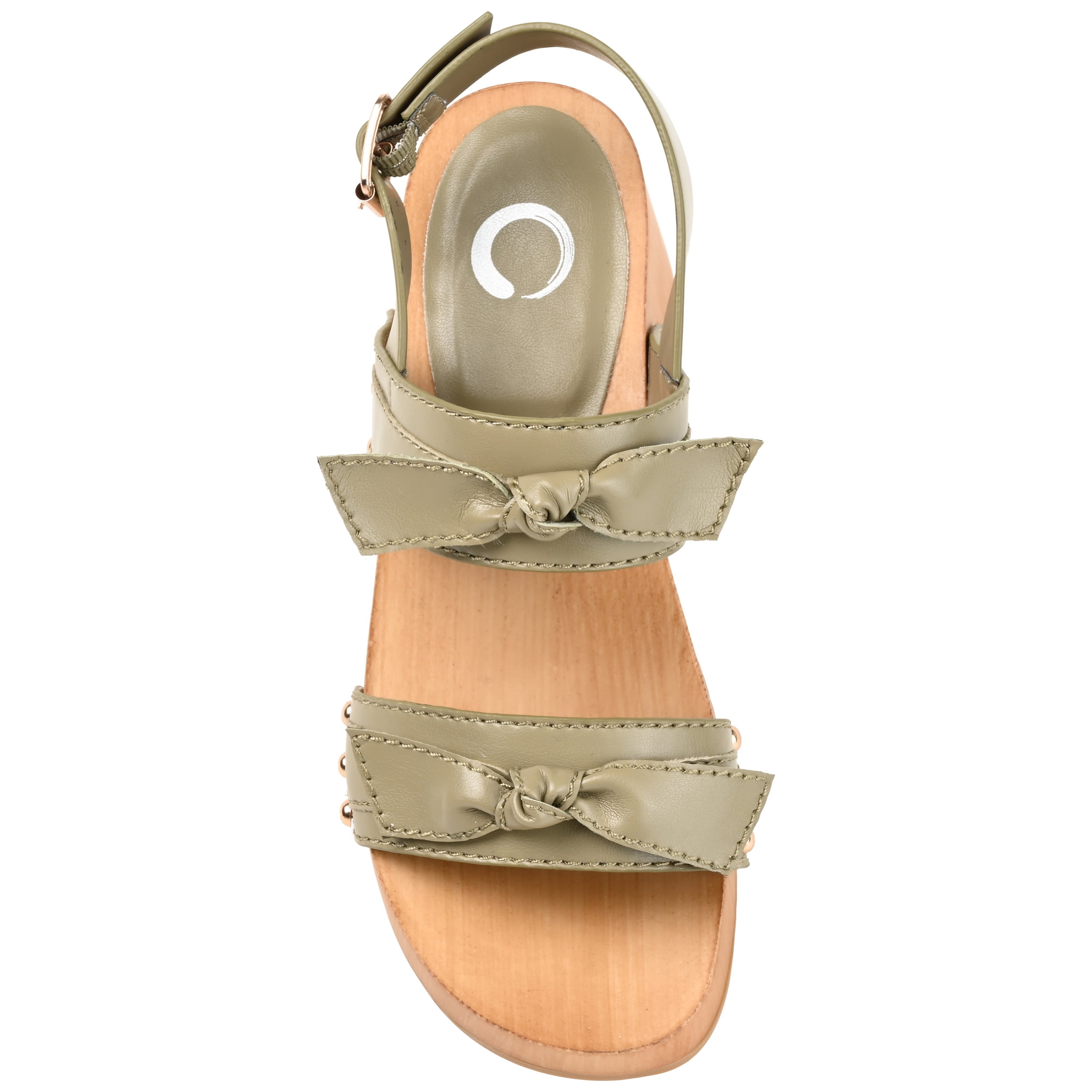 Journee Womens Tia Double Bow Accent Clog Sandals