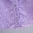 thumbnail image 5 of Povozer Back To School Outfits For Teen Girls Girls' Pure Cotton Shirt Stylish Long Sleeved Blouse With Ruffle Details For Spring Suitable Layer Or Standalone Top,Size 11-12 Years,Purple, 5 of 9
