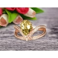 thumbnail image 1 of 8x5mm Pear Shape 2 Carat Champagne Diamond Moissanite Engagement Ring Wedding Ring Anniversary Ring On 10k Rose Gold Curved V Split Shank Band Glaring Staggering Ring, 1 of 5