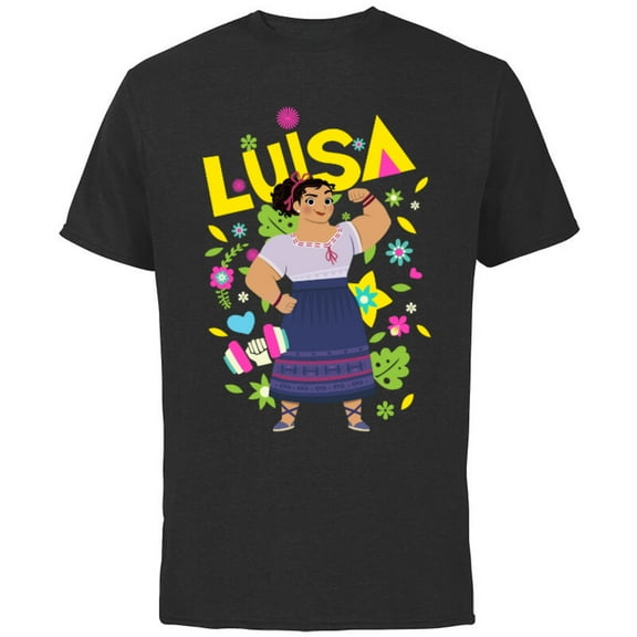 Disney Encanto Luisa Madrigal Floral - Short Sleeve Cotton T-Shirt for Adults - Customized-White