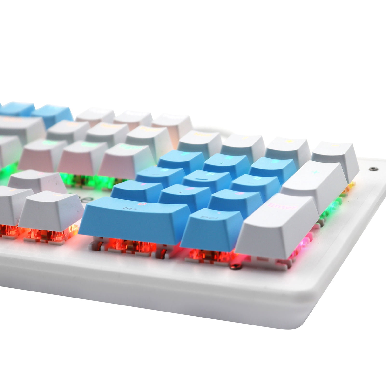 Wired Mechanical Keyboard, 104-Key Real Mechanical Gaming Keyboard Rainbow Backlit Keyboard Ergonomic Design USB Wired Keyboard for Wins PC Laptop for Game and Office