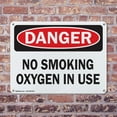 thumbnail image 4 of (2 Pack) No Smoking Oxygen In Use OSHA Danger Sign 18 Inch X 12 Inch Indoor / Outdoor Rust-Free Aluminum Metal Signs for Workplace, Workshop, and Construction Site, Made in the USA, 4 of 8