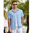 thumbnail image 3 of COOFANDY Men's Casual Linen Button Down Shirt Business Chambray Dress Shirt, 3 of 6