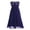 A Navy Blue, variant on Aislor Kids Girls Chiffon Lace Sleeveless Wedding Bridesmaid Flower Dress Long Maxi Party Gown