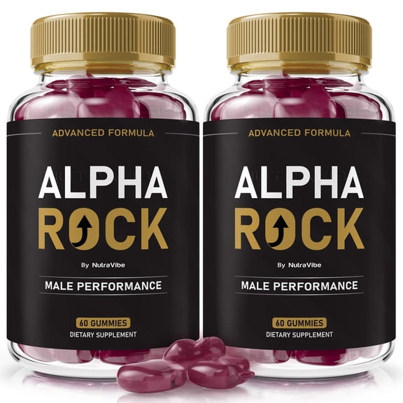 (2 Pack) Alpha Rock – Gummies with a Natural Daily Blend for Energy & Wellness | Great-Tasting, Easy-to-Chew Gummies (120 Gummies)