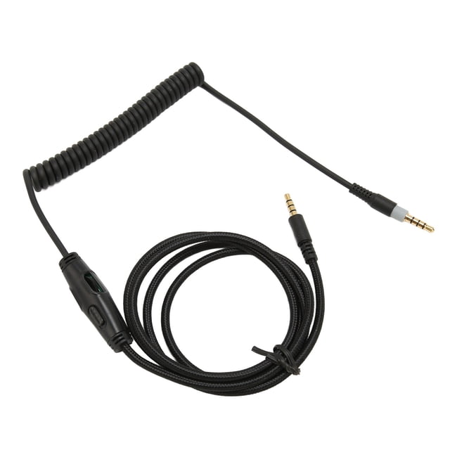 Coiled Headphone Cable, Stable Flexible Headset Spring Cord Nylon Wire Retractable Clear Sound For Gaming Headphone