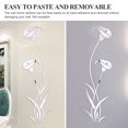 thumbnail image 3 of DIY 3D Flower Shape Acrylic Mirror Wall Sticker, EEEkit Modern Removable Wall Decal Art Wall Sticker with Mirror Surface for Living Room Bedroom Decorative Home Decor, Silver, 39.4x11.4in, 3 of 6