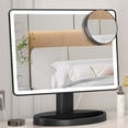 thumbnail image 1 of FUNTOUCH Large Lighted Vanity Makeup Mirror with Lights, 3 Color Lighting Modes Light Up Mirror with 88 LED, 360&Acirc;&deg; Rotation Touch Screen and 10X Ma, 1 of 15