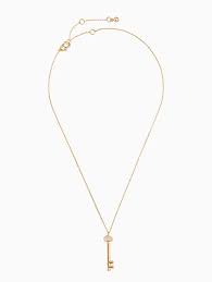 Lock and Spade Pave Key Pendant in Gold 