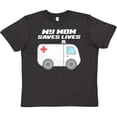 thumbnail image 3 of Inktastic My Mom Saves Lives- Ambulance Youth T-Shirt, 3 of 5