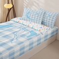 thumbnail image 3 of Catabedysis Coquette Bows Zipper Twin Comforter Sets with Fitted Sheet and 2 Pillowcases,Plaid Alphabet Print Zipper Bedding Set For Girls,Colorful Stars Reversible,4-Piece, 3 of 7