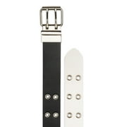 No Boundaries Women's Double Grommet Reversible Belt, Black/White