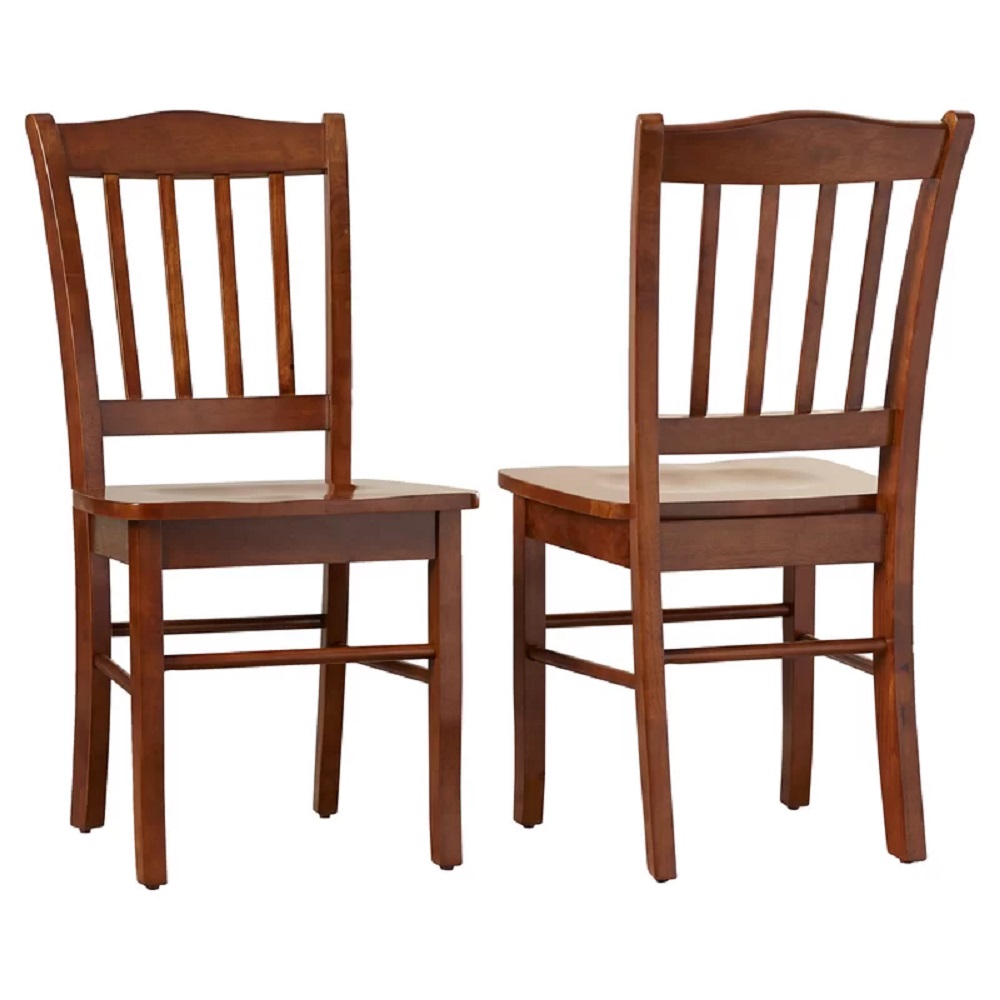 Boraam Shaker Wood Dining Chairs, Walnut Finish, Set of 2 photo 1