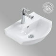thumbnail image 4 of Tahoe Small Wall Mounted Bathroom Sink 17.75" White Ceramic Arc Basin Gloss Porcelain Floating Vessel Sink Space Saving Vessel w/Overflow and Single Faucet Hole Renovators Supply, 4 of 12