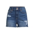 thumbnail image 5 of No Boundaries Juniors Destructed Denim Curvy Shorts, 5 of 5