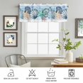 thumbnail image 5 of Kitchen Valances for Window, Watercolor Marine Starfish Conch Coral Light Filtering Rod Pocket Valance Curtain, Ocean Life White Blue Stripe Short Curtains Window Topper for Bedroom 42x18in, 5 of 9