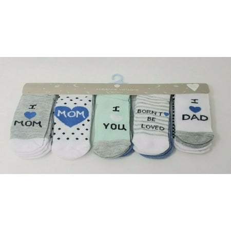 Adrienne Vittadini Bambini Girl's 10 Pairs Girls Socks, Assorted, Size: 0-12 M