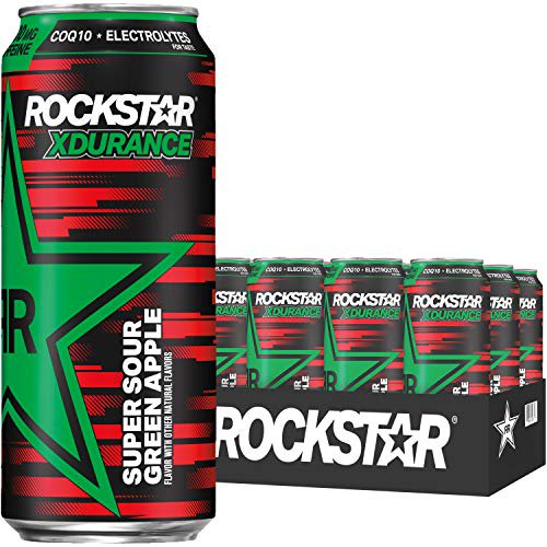 Rockstar Xdurance Energy Drink Super Sour Green Apple, 16.0oz 12