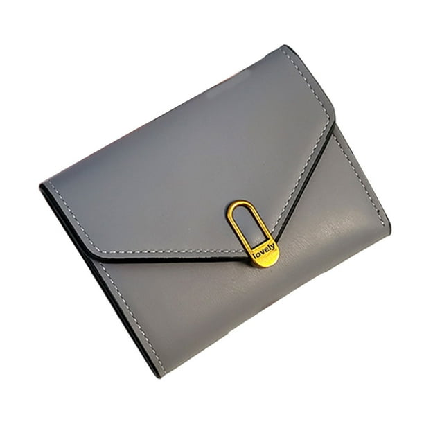 Guardurnaity Monedero pequeño y elegante para mujer, adecuado para todas las edades, cartera triple, carteras para mujer, monedero pequeño Bolsas de mensajero y de hombro Gris claro