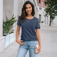 thumbnail image 4 of SUNBS Blouses for Women Short Sleeve Lace Tops Dressy Casual Tees, Sizes S-2XL, 4 of 10