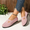 thumbnail image 6 of FRSASU Women's Flat Shoes solid color round head fly woven breathable low top shallow mouth Casual office Work Wedding Comfort Soft shoes Pink, 6 of 7