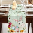thumbnail image 3 of Table Runners 120 Inches Long Dress Scarves, Easter Farmhouse Coffee/Dining/Kitchen Table Runner for Living Room, Spring Watercolor Bunny Eggs Tulip Wooden Grain Teal 13x120 Inch, 3 of 9