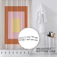 thumbnail image 4 of Modern Geometric Shower Curtain,Orange Yellow Pink Flat Art Shower Curtains Set for Bathroom with 12 Hooks,Waterproof Fabric,Weighted Hem, Machine Washable Stall Bath Curtain 72x72in, 4 of 6