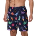 thumbnail image 2 of Haiem Space Dinosaur Mens Swim Trunks with Compression Liner 2 in 1 Swimming Shorts Stretch Swimwear Quick Dry,Board Shorts-3X-Large, 2 of 9