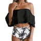 thumbnail image 1 of Traje de baño de dos piezas para mujer Bikini de talle alto con hombros descubiertos Trajes de baño con volantes Ormromra HMHZ321-5, 1 of 6