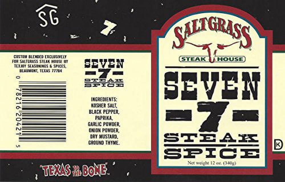 Saltgrass 7 Spice Steak Seasoning 12oz Container (Pack of 6) Steakhouse Spice Blend