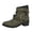 Green, variant on Women's Ankle Boots Fashion Studded Ankle Strap Chunky Heel Side Zipper Punk Goth Motorcycle Booties