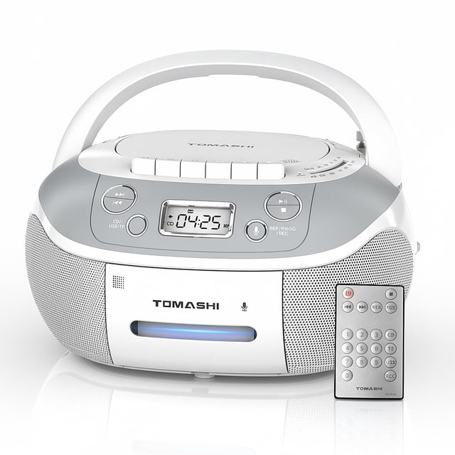 Radiograbadora con reproductor de CD TOMASHI CD-860A USB SD radio y casetera