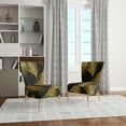 thumbnail image 3 of Designart "Golden Tropical Leaves Pattern" Upholstered Modern Accent Chair - Arm Chair, 3 of 5