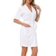 thumbnail image 4 of Bata de baño INSPIRE CHIC para mujer, de waffle, con mangas cortas, cintas de envoltura, ropa de casa suave con bolsillo, blanca, 4 of 6