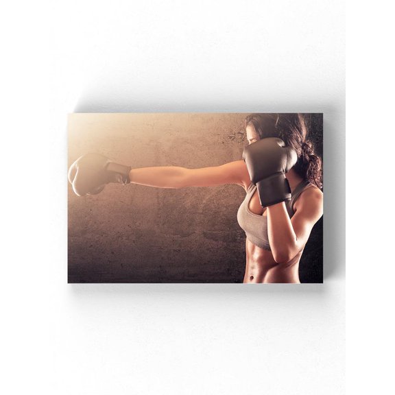Woman Throwing A Punch Wrapped Canvas -Image by Shutterstock,