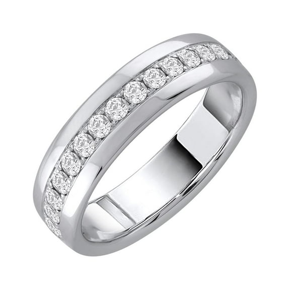3/4 Carat Diamond Wedding Band Ring in 10K White Gold (Ring Size 10)
