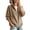 Khaki, variant on Womens Fleece Jacket Fashion Casual Cozy Solid Color Long-Sleeve Outerwear Fall Winter Daily Wear Outerwear