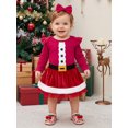 thumbnail image 3 of RUINIXCW Baby Girl Christmas Outfit Long Sleeve Romper + Skirt + Headband Set, 3 of 8