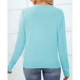 thumbnail image 3 of QUALFORT Women’s 100% Cotton Crew Neck Long Sleeve Pullover Sweater – Soft Lightweight Knit Top, 3 of 6