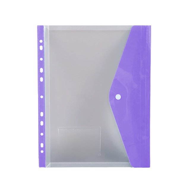 CNKOO Plastic File Folders with Label Pockets - US Letter & A4 Size Clear Document Envelopes Assorted Color Poly Organizers for Office School Supplies