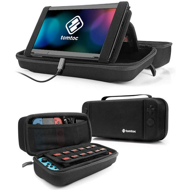 tomtoc Étui de Protection pour Nintendo Switch Coque Rigide de Voyage Étui de Transport Boîte 24 Cartouches de Jeu Poignée
