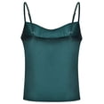 thumbnail image 4 of Anyfit Wear Women's Spaghetti Straps V Neck Satin Camisole Sleeveless Soft Tank Tops Solid Color Forest Green Medium, 4 of 6
