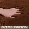 thumbnail image 6 of REGALWOVEN Faux Fur Area Rug Shaggy Floor Mat, Brown 3x3 Feet Round, 6 of 8