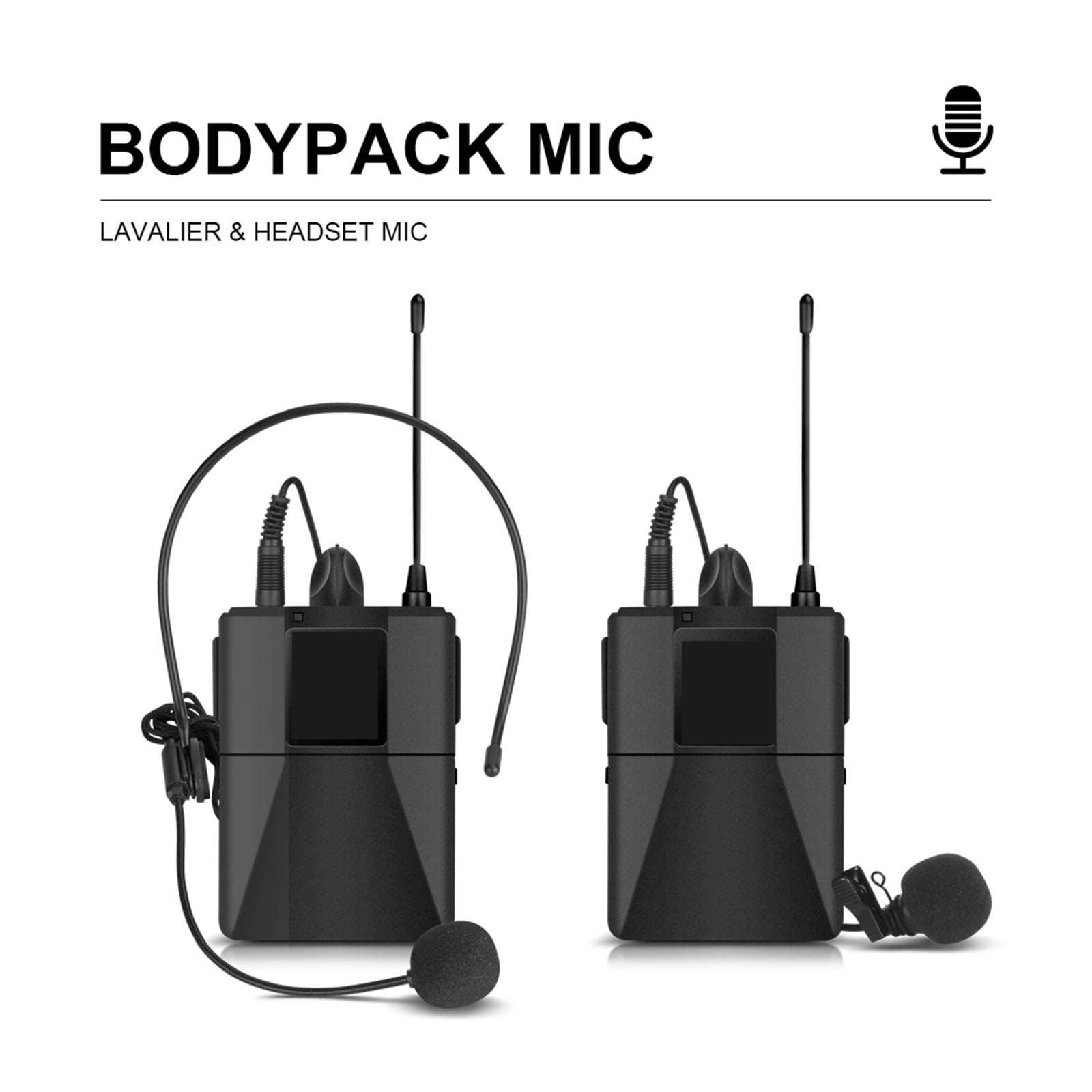 Audio AU400 UHF Pro 4channel Bodypack Lavalier & Headset Portable Wireless Microphone System For Karaoke Church Party ,Clear Sound
