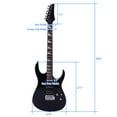 thumbnail image 2 of 38.6" Electric Guitar - 6 String Guitars with 24 Frets, Basswood Body, Rosewood Fingerboard, HSH Pickup, Black, 2 of 7
