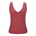 thumbnail image 5 of Gibobby Verano mujer sin mangas Sexy cuello en V profundo Color sólido camiseta sin mangas Casual Slim chaleco blusa(Rojo,XG), 5 of 5