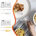 thumbnail image 1 of Juego de cuchillos y espátulas para pastel con mango de perla de cerámica | Cuchillas de acero inoxidable | Cubiertos de postre elegantes | Cuchillo de Pan Serrado para Pizza | Agarre cómodo | Caja, 1 of 2
