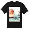 thumbnail image 2 of Plus Size Shirt for Women Black Tops for Women Short Sleeves Shirt for Women Watercolor Red-Browed Bird 8 T Shirt Crewneck Shirt for Women 2XL, 2 of 5
