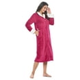 thumbnail image 2 of Casual Nights Women's Full Front Zip Up Plush Fleece Robe Housecoat, 2 of 5